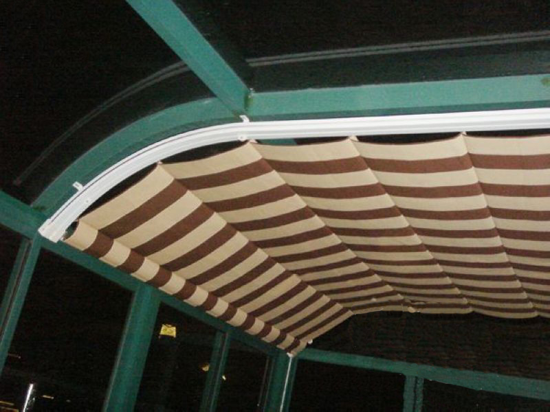 電動雙軌折疊式天棚簾 電動雙軌折疊式天棚簾