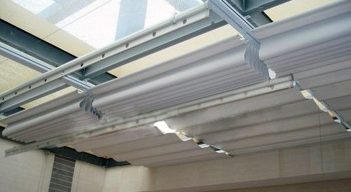 電動雙軌折疊式天棚簾 電動雙軌折疊式天棚簾